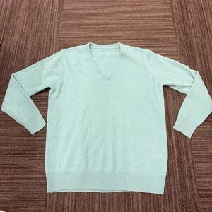 Men's V-Neck Sweater Light Green Blue Green